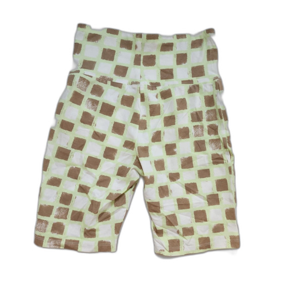 BP High Rise Green Ivory Tic Tac Check Bike Shorts Size S NWT - Picture 2 of 6